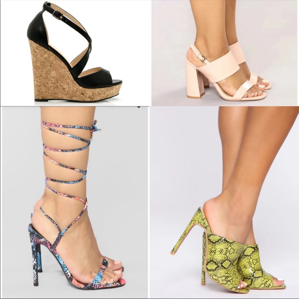 NWOT Fashion Nova Heel Bundle Size 7